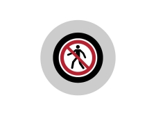 szkiełko gobo - zakaz ruchu urządzeń do transportu poziomego znaki interaktywne led 34