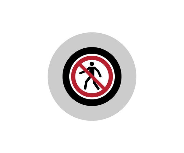 szkiełko gobo - zakaz ruchu pieszych znaki interaktywne led 4