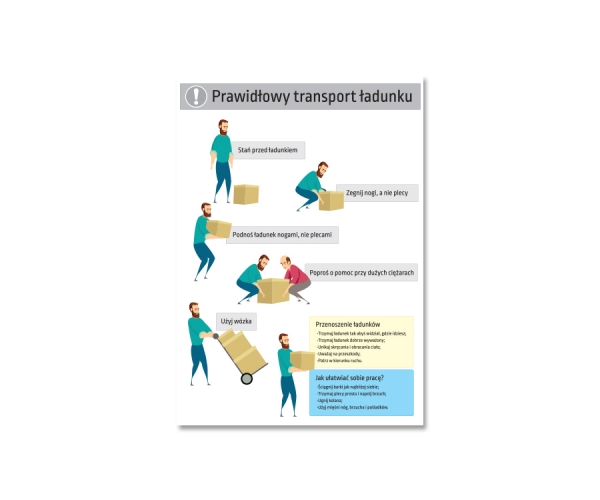 prawidłowy transport ładunku - tablica bezpieczeństwa bhp - sklep bhp elmetal tablice i naklejki bhp 4