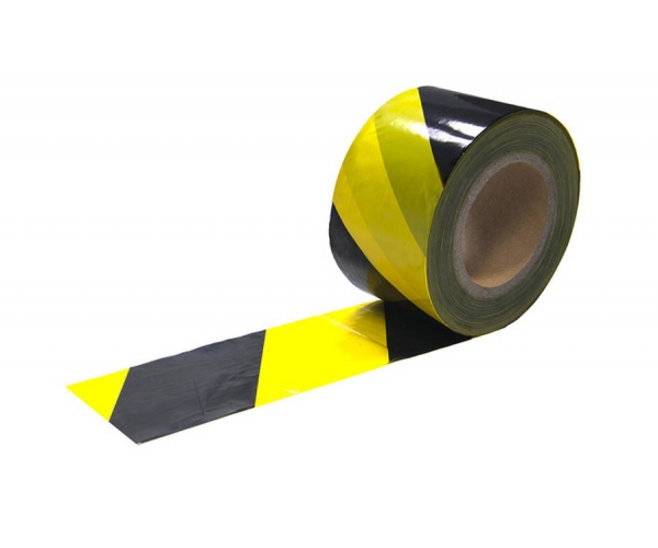 taśma ostrzegawcza odgrodzeniowa żółto - czarna 100 m - sklep bhp elmetal bariery, lustra i profile ochronne 4