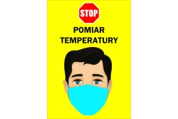 Stop! Pomiar temperatury - tablica informacyjna BHP ze znakiem STOP