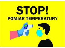 stop! pomiar temperatury - naklejka informacyjna bhp ze znakiem stop tablice i naklejki bhp 13