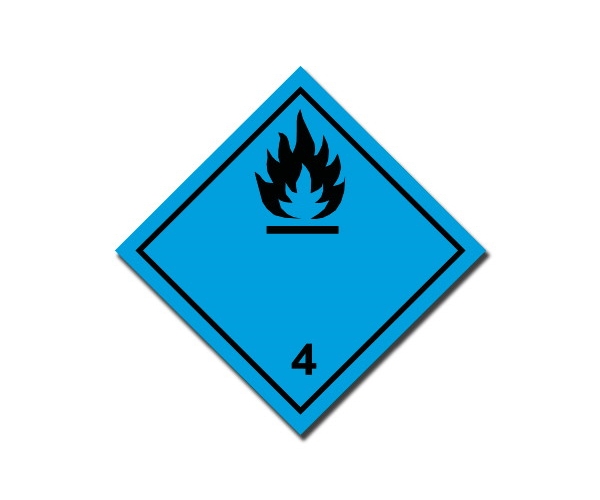 materiały wytwarzające w kontakcie z wodą gazy zapalne 4.3 czarny - naklejka adr - sklep bhp elmetal znaki etykiety i naklejki 4