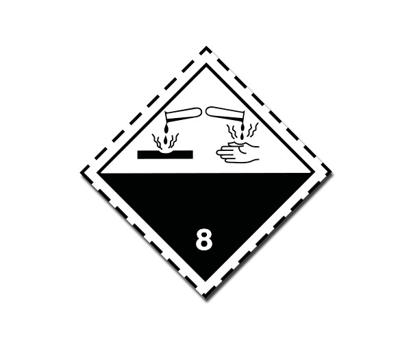 materiały żrące 8 - naklejka adr - sklep bhp elmetal znaki etykiety i naklejki 4