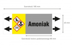 Amoniak etykieta strzałka ISO 20560