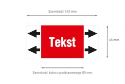 Czerwona etykieta strzałka ISO 20560