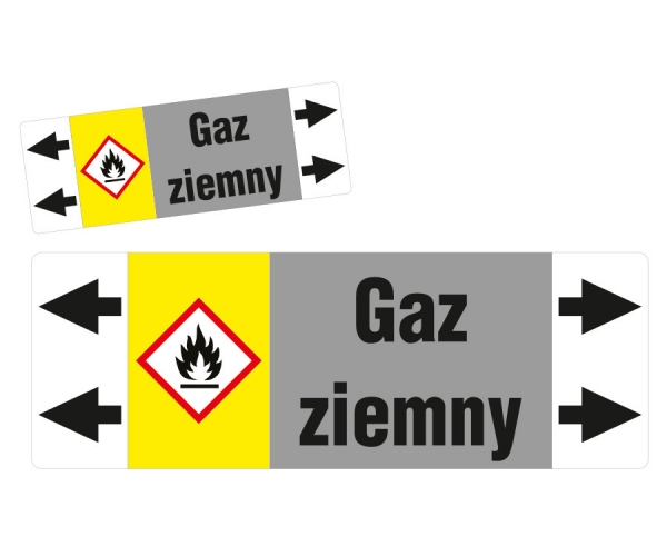 gaz ziemny etykieta strzałka iso 20560 znacznik rurociągów - sklep bhp elmetal oznakowanie rurociągów 4