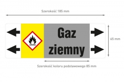 Gaz ziemny etykieta strzałka ISO 20560