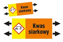 Kwas siarkowy etykieta strzałka ISO 20560