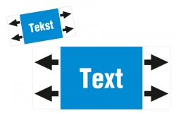 Niebieska etykieta strzałka ISO 20560