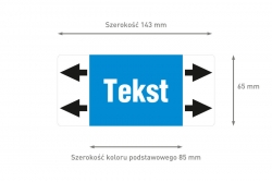 Niebieska etykieta strzałka ISO 20560