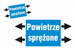 Powietrze sprężone etykieta strzałka ISO 20560