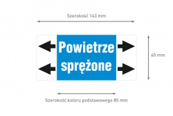 Powietrze sprężone etykieta strzałka ISO 20560