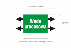 Woda procesowa etykieta strzałka ISO 20560