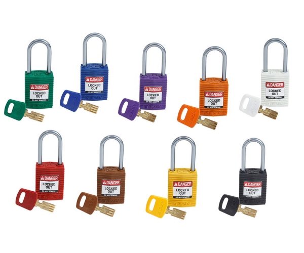 kompaktowa kłódka loto safekey nylon z szeklą aluminiową 25 mm - sklep bhp elmetal lockout / tagout 4