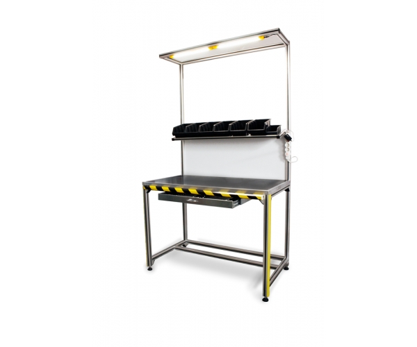 stół montażowy stanowisko warsztatowe z profili aluminiowych - sklep bhp elmetal profile aluminiowe konstrukcje i akcesoria 4
