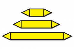 Żółta strzałka do oznakowania rurociągów