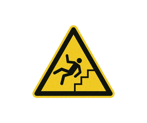 uwaga na schody - znak bhp podłogowy antypoślizgowy samoprzylepny - sklep bhp elmetal zabezpieczenia antypoślizgowe 4