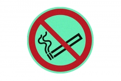 Zakaz palenia - znak BHP podłogowy antypoślizgowy