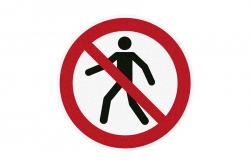 Zakaz ruchu pieszych - znak BHP podłogowy antypoślizgowy