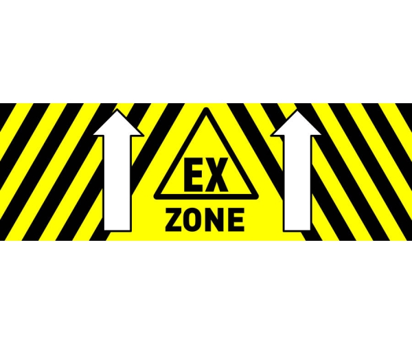 strefa zagrożenia wybuchem ex zone - naklejka samoprzylepna podłogowa - sklep bhp elmetal oznakowanie podłóg 4