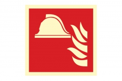 Zestaw sprzętu ochrony przeciwpożarowej - znak BHP