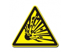uwaga! pojemnik pod ciśnieniem - znak ostrzegawczy naklejka - sklep bhp elmetal tablice i naklejki bhp 11