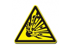 Niebezpieczeństwo wybuchu - znak ostrzegawczy naklejka