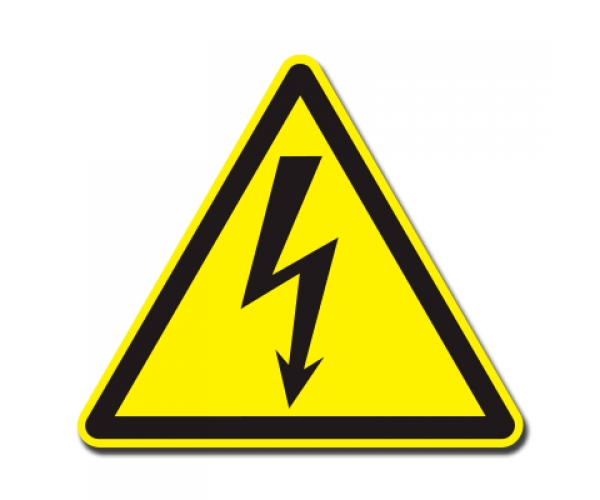 uwaga! niebezpieczeństwo porażenia - znak ostrzegawczy naklejka - sklep bhp elmetal tablice i naklejki bhp 4