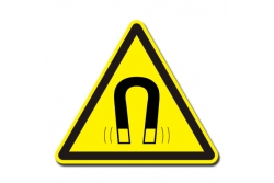 Pole magnetyczne - znak ostrzegawczy naklejka