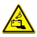 ostrożnie akumulatory - znak ostrzegawczy naklejka - sklep bhp elmetal tablice i naklejki bhp 5