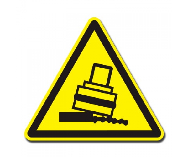 niebezpieczeństwo przechyłu przy walcowaniu - znak ostrzegawczy naklejka - sklep bhp elmetal tablice i naklejki bhp 4