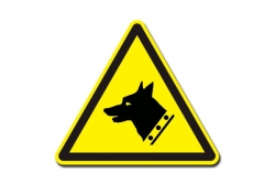 Uwaga! Pies pilnujący - znak ostrzegawczy naklejka