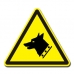 uwaga! pies pilnujący - znak ostrzegawczy naklejka - sklep bhp elmetal tablice i naklejki bhp 5