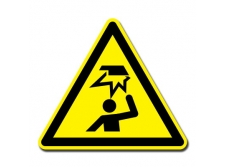 uwaga! pojemnik pod ciśnieniem - znak ostrzegawczy naklejka - sklep bhp elmetal tablice i naklejki bhp 63