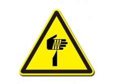uwaga! pojemnik pod ciśnieniem - znak ostrzegawczy naklejka - sklep bhp elmetal tablice i naklejki bhp 67