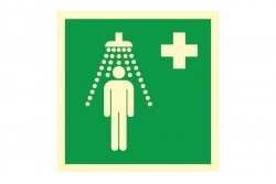 Prysznic bezpieczeństwa -  znak ewakuacyjny BHP