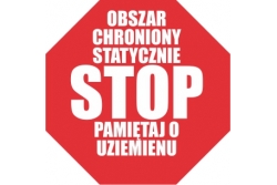 DuraStripe - znak stop - obszar chroniony statycznie STOP pamiętaj o uziemieniu