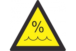 DuraStripe - znak ostrzegawczy - UWAGA procent woda