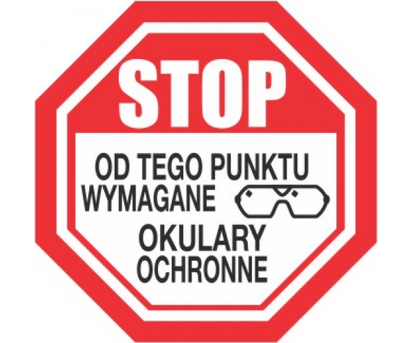 durastripe - znak stop - stop od tego punktu wymagane okulary ochronne - sklep bhp elmetal oznakowanie podłóg 4