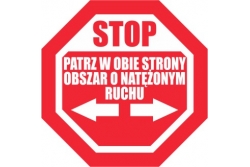 DuraStripe - znak stop - STOP patrz w obie strony obszar o natężonym ruchu