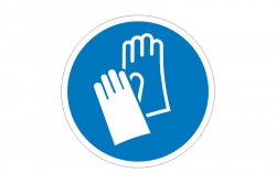 Znak nakazu naklejka - nakaz ochrony rąk