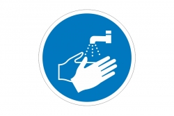 Znak nakazu naklejka - umyj ręce
