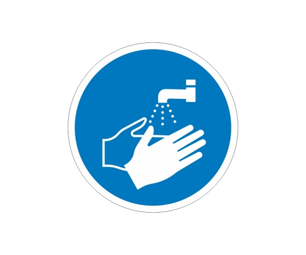 znak nakazu naklejka - umyj ręce - sklep bhp elmetal tablice i naklejki bhp 4