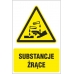 substancje żrące - znak ostrzegawczy - naklejka napis - sklep bhp elmetal tablice i naklejki bhp 5