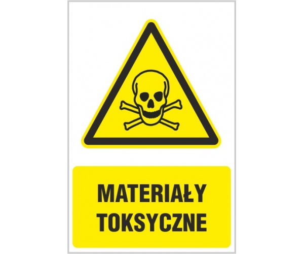 materiały toksyczne - znak ostrzegawczy - naklejka napis - sklep bhp elmetal tablice i naklejki bhp 4