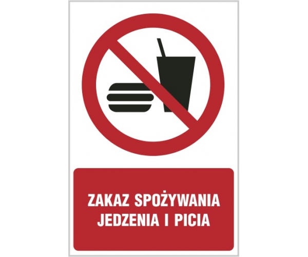 zakaz spożywania jedzenia i picia - znak zakazu tablica bhp - sklep bhp elmetal tablice i naklejki bhp 4