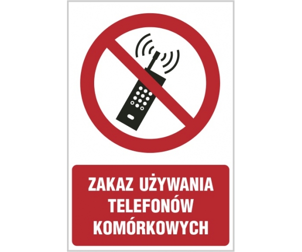 zakaz używania telefonów komórkowych - znak zakazu tablica bhp - sklep bhp elmetal tablice i naklejki bhp 4