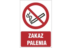Zakaz palenia - znak zakazu - naklejka napis