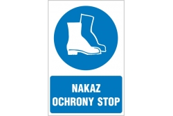 Nakaz ochrony stóp - znak nakazu - tablica BHP 